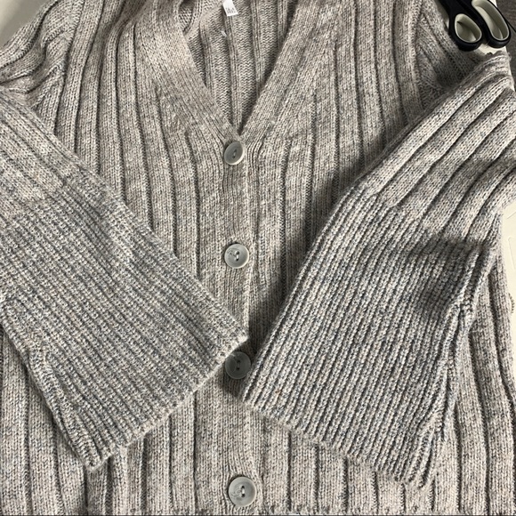 LEITH Rib Knit Wool Blend Cardigan - Picture 11 of 12